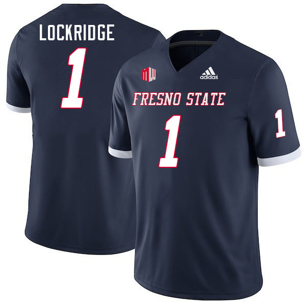 Men #1 Cam Lockridge Fresno State Bulldogs College Football Jerseys Stitched-Navy